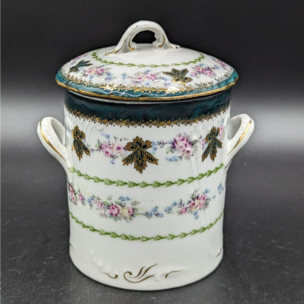 Vintage Porcelain Hand Painted Made In Austria Condensed Milk Container